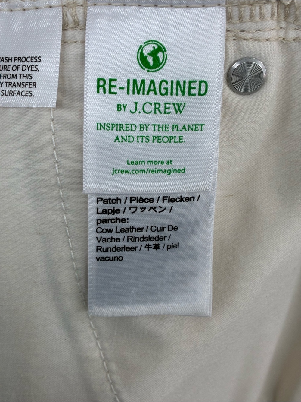 Crew Slouchy Boyfriend Jeans | Size 29 | Beige/Ecru | Gently Used - Picture 4 of 6